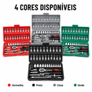 Kit De Ferramentas 46/40 Peças Jogo De Soquetes Chave Catraca Reversível Com Maleta Jogo